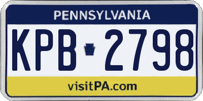 PA license plate KPB2798