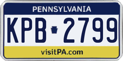 PA license plate KPB2799
