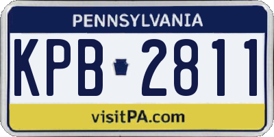 PA license plate KPB2811