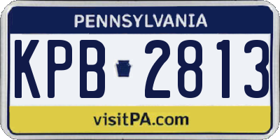 PA license plate KPB2813