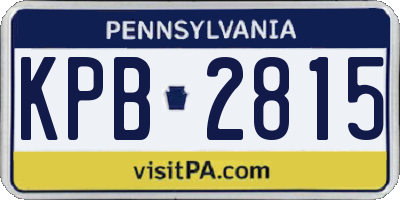 PA license plate KPB2815