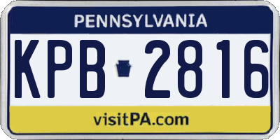 PA license plate KPB2816