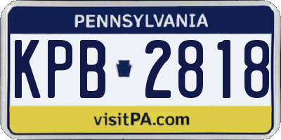 PA license plate KPB2818