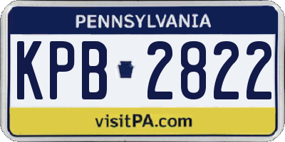 PA license plate KPB2822
