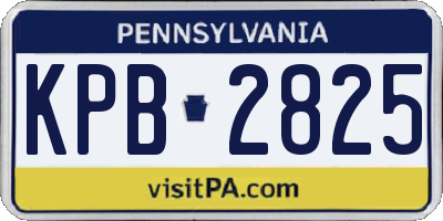 PA license plate KPB2825