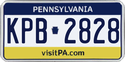 PA license plate KPB2828
