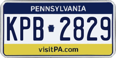 PA license plate KPB2829