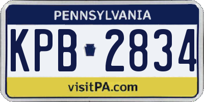 PA license plate KPB2834