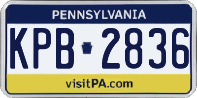 PA license plate KPB2836