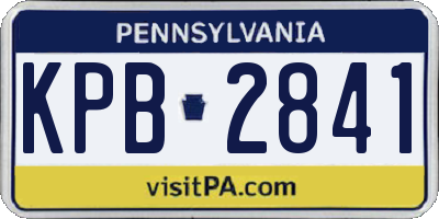PA license plate KPB2841