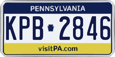 PA license plate KPB2846