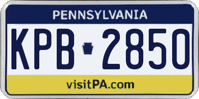 PA license plate KPB2850