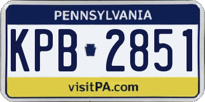 PA license plate KPB2851