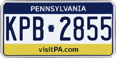 PA license plate KPB2855
