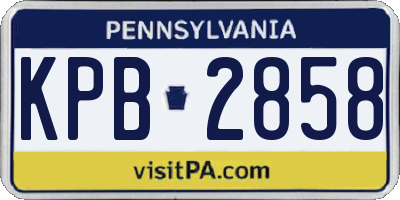 PA license plate KPB2858
