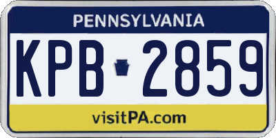 PA license plate KPB2859