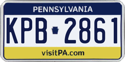 PA license plate KPB2861