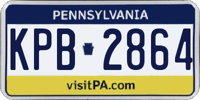 PA license plate KPB2864