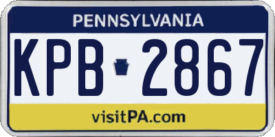 PA license plate KPB2867