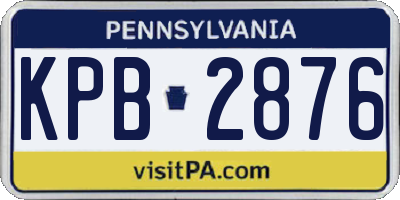 PA license plate KPB2876