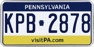 PA license plate KPB2878