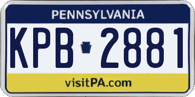PA license plate KPB2881