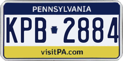 PA license plate KPB2884