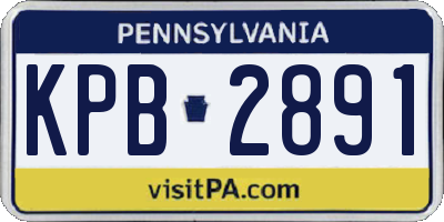 PA license plate KPB2891