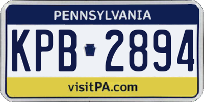 PA license plate KPB2894