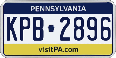 PA license plate KPB2896