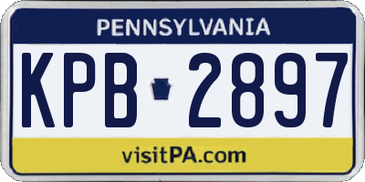 PA license plate KPB2897