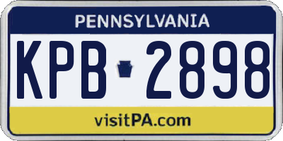 PA license plate KPB2898