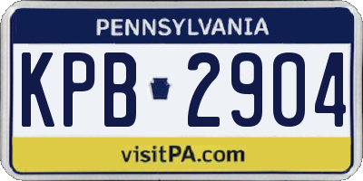 PA license plate KPB2904