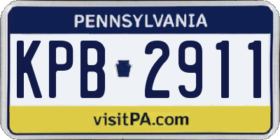 PA license plate KPB2911