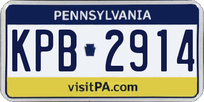 PA license plate KPB2914