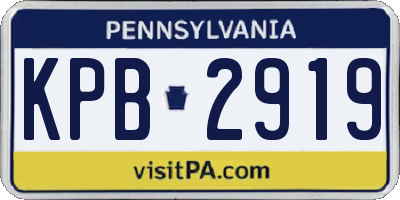PA license plate KPB2919