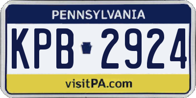 PA license plate KPB2924