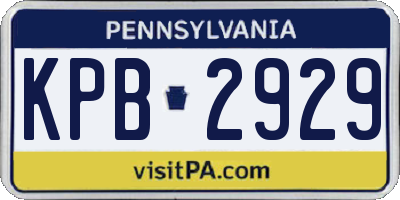 PA license plate KPB2929