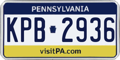 PA license plate KPB2936