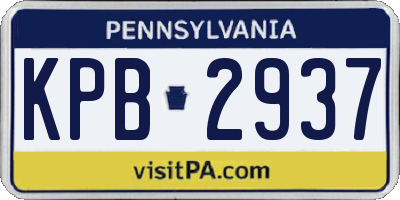 PA license plate KPB2937