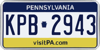 PA license plate KPB2943