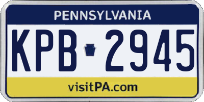 PA license plate KPB2945