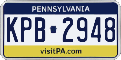 PA license plate KPB2948