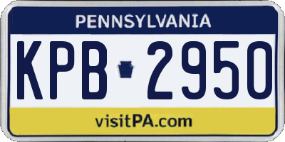 PA license plate KPB2950