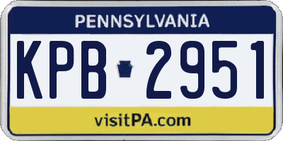 PA license plate KPB2951