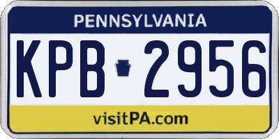 PA license plate KPB2956