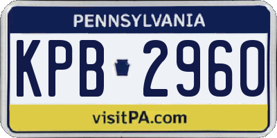 PA license plate KPB2960