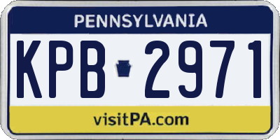 PA license plate KPB2971