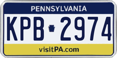 PA license plate KPB2974