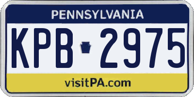 PA license plate KPB2975